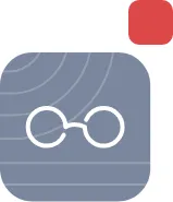 Icono de gafas blancas sobre fondo gris con círculos, representando la mejora de visibilidad online y el incremento de tráfico orgánico para generar conversiones